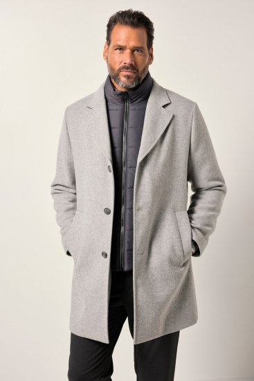 JP1880 841583 Cappotto in lana con fodera staccabile Grigio - Giubbotti - Giubbotti Uomo Taglie Forti
