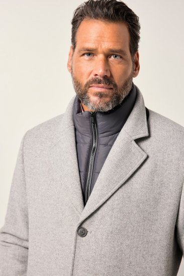 JP1880 841583 Cappotto in lana con fodera staccabile Grigio - Giubbotti - Giubbotti Uomo Taglie Forti