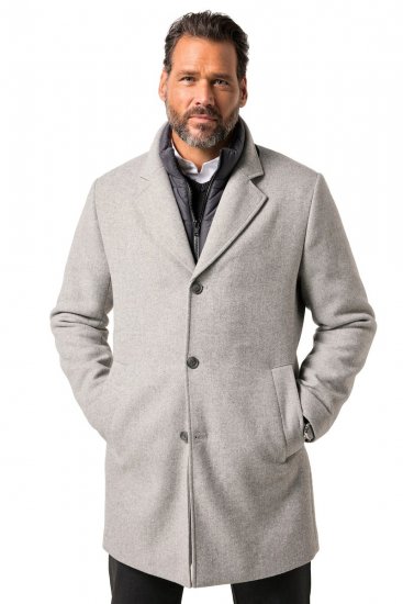 JP1880 841583 Cappotto in lana con fodera staccabile Grigio - Giubbotti - Giubbotti Uomo Taglie Forti
