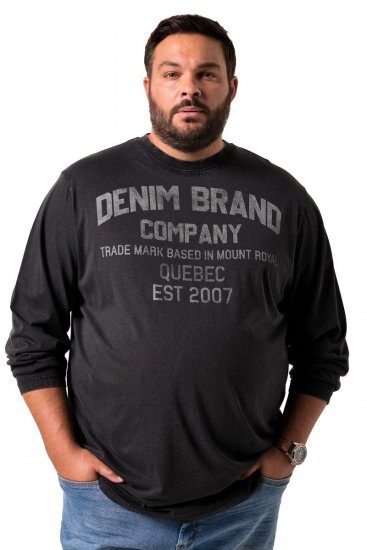 Men+ 612 T-shirt manica lunga Denim Brand Company Nero - Magliette - Magliette Uomo Taglie Forti