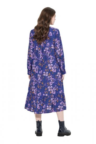 Ulla Popken 841873 Abito midi a fiori Blu scuro - Vestiti midi - Abiti midi taglie comode