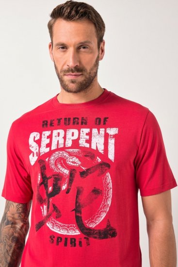 JP1880 T-Shirt Short Sleeve Serpent Red - Magliette - Magliette Uomo Taglie Forti