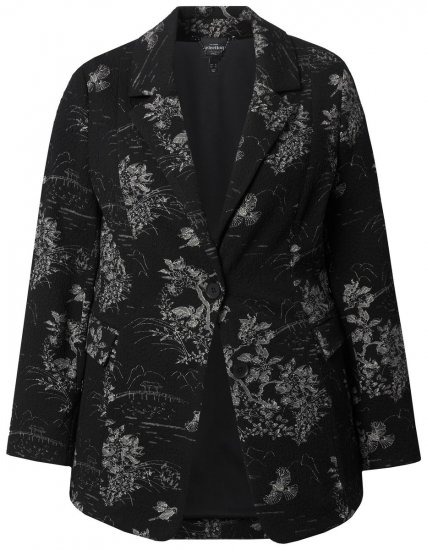Ulla Popken 841901 Blazer fantasia Nero - Blazer - Blazer Taglie Forti da Donna