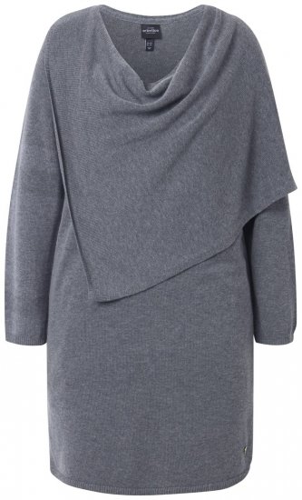 Ulla Popken 841941 Abito in maglia a maniche lunghe Grigio melange - Abiti in maglia - 