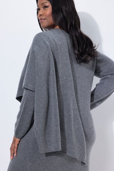 Ulla Popken 841941 Abito in maglia a maniche lunghe Grigio melange - Abiti in maglia - 