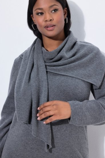 Ulla Popken 841941 Abito in maglia a maniche lunghe Grigio melange - Abiti in maglia - 