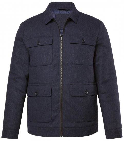 Boston Park 963 Giacca in misto lana con zip Blu scuro - Giubbotti - Giubbotti Uomo Taglie Forti