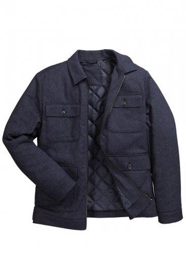 Boston Park 963 Giacca in misto lana con zip Blu scuro - Giubbotti - Giubbotti Uomo Taglie Forti