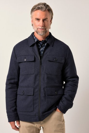 Boston Park 963 Giacca in misto lana con zip Blu scuro - Giubbotti - Giubbotti Uomo Taglie Forti
