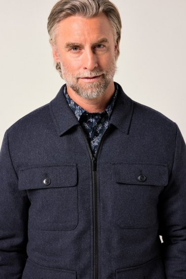 Boston Park 963 Giacca in misto lana con zip Blu scuro - Giubbotti - Giubbotti Uomo Taglie Forti