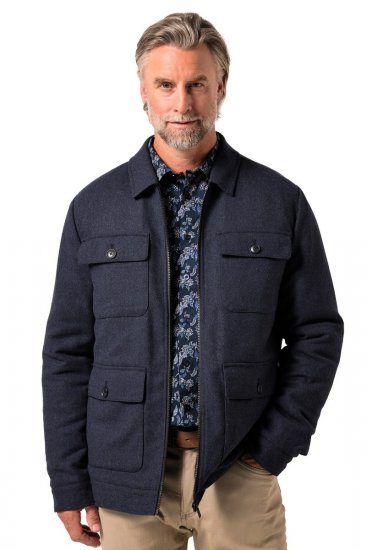 Boston Park 963 Giacca in misto lana con zip Blu scuro - Giubbotti - Giubbotti Uomo Taglie Forti