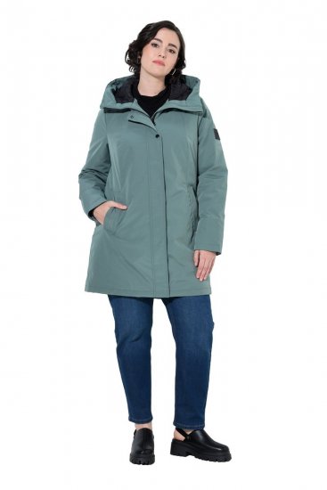 Ulla Popken 842008 Cappotto tecnico Verde - Cappotti - Cappotti taglie forti da donna