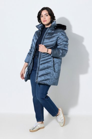 Ulla Popken 842013 Giacca trapuntata Blu denim - Giacche - Giacche taglie forti da donna