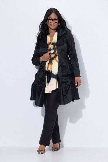 Ulla Popken 842028 Blazer a peplo con pieghe Nero - Blazer - Blazer Taglie Forti da Donna