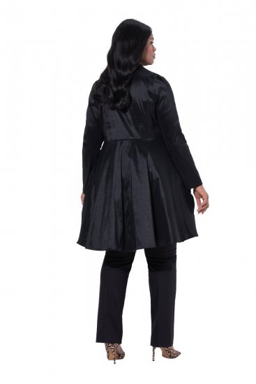 Ulla Popken 842028 Blazer a peplo con pieghe Nero - Blazer - Blazer Taglie Forti da Donna