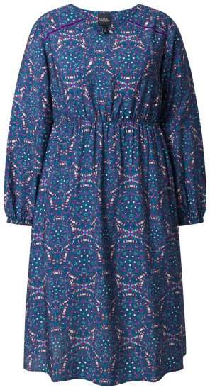 Ulla Popken 842153 Abito midi fantasia Petrolio - Vestiti midi - Abiti midi taglie comode