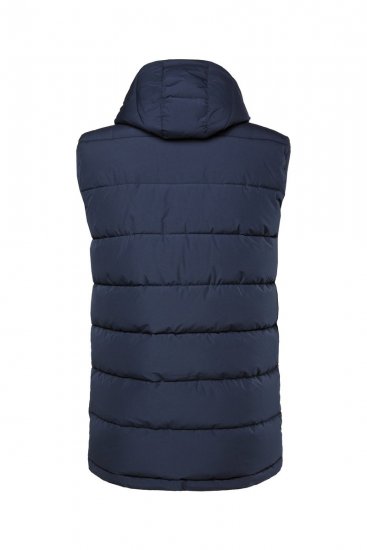 Men+ 433 Gilet trapuntato con cappuccio Blu scuro - Giubbotti - Giubbotti Uomo Taglie Forti