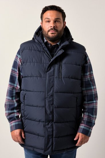 Men+ 433 Gilet trapuntato con cappuccio Blu scuro - Giubbotti - Giubbotti Uomo Taglie Forti