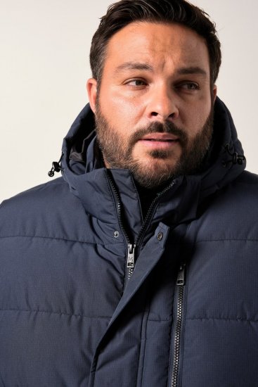 Men+ 433 Gilet trapuntato con cappuccio Blu scuro - Giubbotti - Giubbotti Uomo Taglie Forti