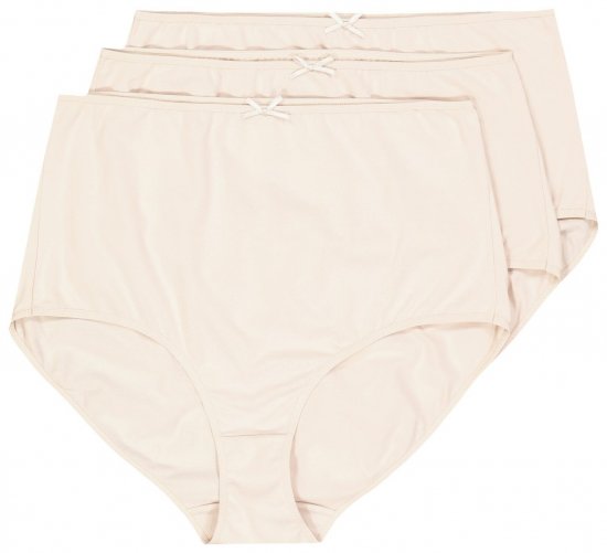 Ulla Popken 842435 Slip a vita alta confezione da 3 Beige - Slip - 
