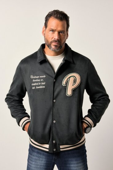 JP1880 Blouson Velour with Chest Embroidery Dark Green - Giubbotti - Giubbotti Uomo Taglie Forti