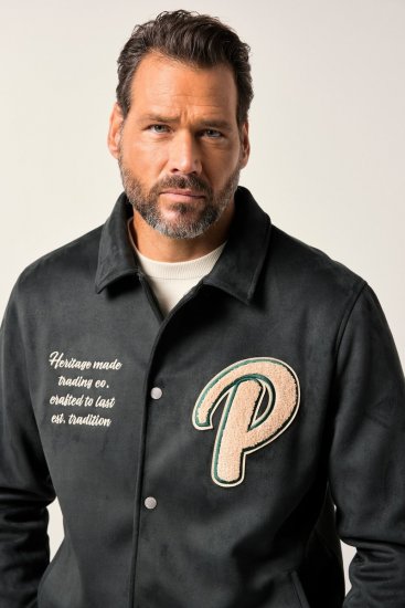 JP1880 Blouson Velour with Chest Embroidery Dark Green - Giubbotti - Giubbotti Uomo Taglie Forti
