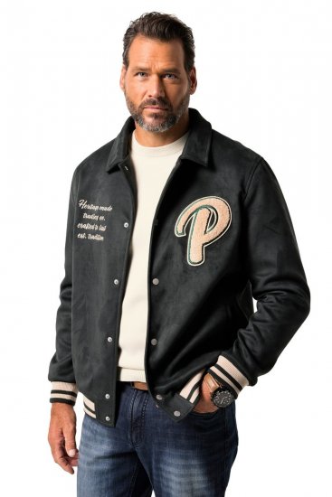 JP1880 Blouson Velour with Chest Embroidery Dark Green - Giubbotti - Giubbotti Uomo Taglie Forti