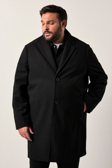 Men+ 482 Cappotto idrorepellente effetto lana Nero - Giubbotti - Giubbotti Uomo Taglie Forti