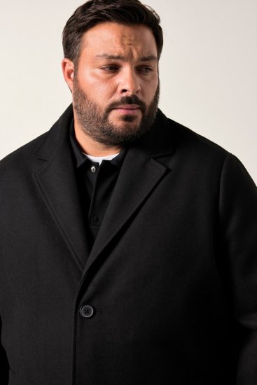 Men+ 482 Cappotto idrorepellente effetto lana Nero - Giubbotti - Giubbotti Uomo Taglie Forti
