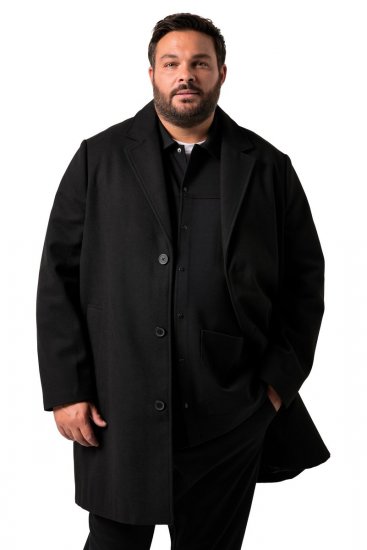 Men+ 482 Cappotto idrorepellente effetto lana Nero - Giubbotti - Giubbotti Uomo Taglie Forti