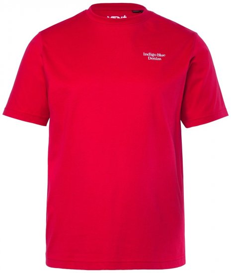 Men+ 500 T-shirt Indigo Blue Denim Rosso scuro - Magliette - Magliette Uomo Taglie Forti