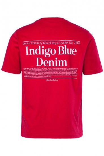 Men+ 500 T-shirt Indigo Blue Denim Rosso scuro - Magliette - Magliette Uomo Taglie Forti