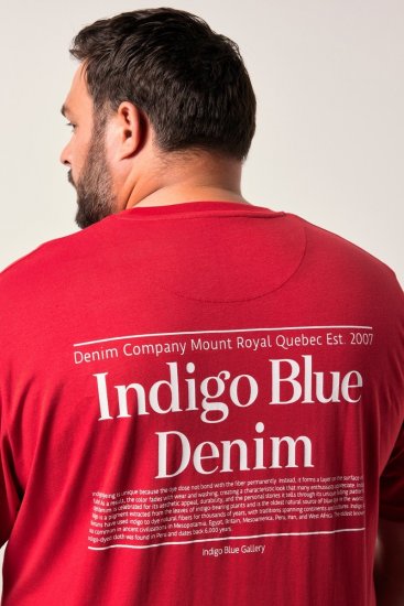 Men+ 500 T-shirt Indigo Blue Denim Rosso scuro - Magliette - Magliette Uomo Taglie Forti