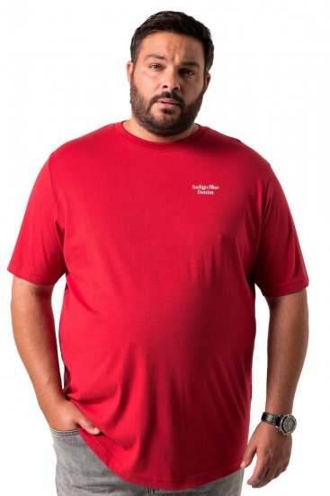 Men+ 500 T-shirt Indigo Blue Denim Rosso scuro - Magliette - Magliette Uomo Taglie Forti