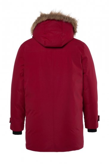 Men+ 619 Parka funzionale con cappuccio in pelliccia sintetica Bordeaux - Giubbotti - Giubbotti Uomo Taglie Forti