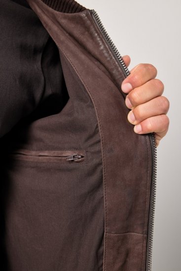 JP1880 Jacket Buffed Nubuck Lamb Leather Brown - Giubbotti - Giubbotti Uomo Taglie Forti