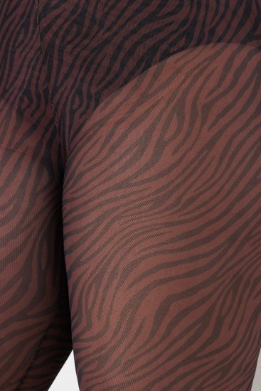 Ulla Popken 842879 Collant senza piede animalier Marrone scuro - Collant & calzini - 