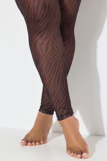 Ulla Popken 842879 Collant senza piede animalier Marrone scuro - Collant & calzini - 
