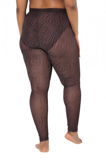 Ulla Popken 842879 Collant senza piede animalier Marrone scuro - Collant & calzini - 
