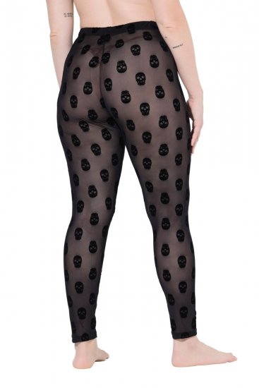 Ulla Popken 842886 Collant senza piede fantasia Nero - Collant & calzini - 