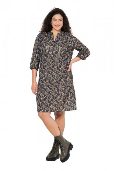 Ulla Popken 842936 Abito a righe con maniche a 3/4 Blu scuro - Abiti da sera - Abiti da sera taglie forti