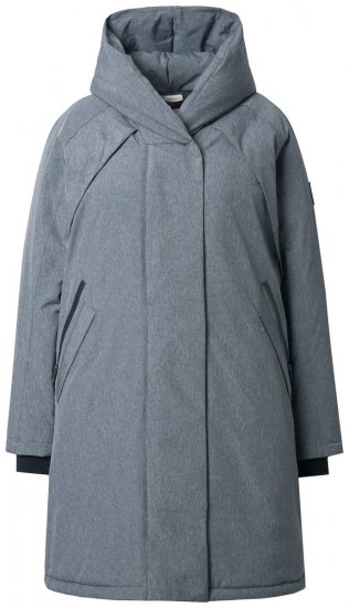 Ulla Popken 842951 Cappotto tecnico HYPRAR impermeabile con cappuccio Grigio scuro melange - Cappotti - Cappotti taglie forti da donna