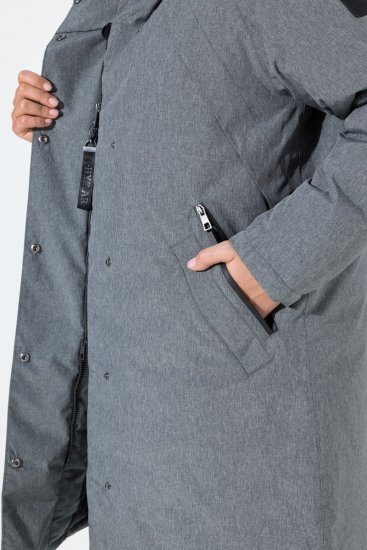 Ulla Popken 842951 Cappotto tecnico HYPRAR impermeabile con cappuccio Grigio scuro melange - Cappotti - Cappotti taglie forti da donna