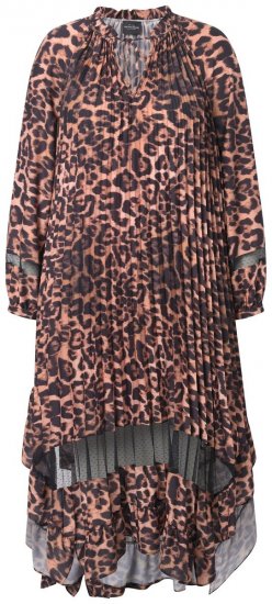 Ulla Popken 842979 Abito animalier Marrone - Vestiti midi - Abiti midi taglie comode