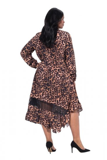 Ulla Popken 842979 Abito animalier Marrone - Vestiti midi - Abiti midi taglie comode