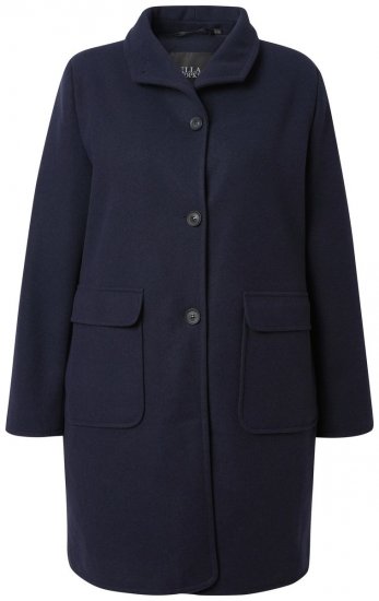 Ulla Popken 843058 Cappotto di lana Blu scuro - Cappotti - Cappotti taglie forti da donna
