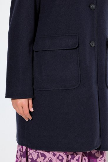 Ulla Popken 843058 Cappotto di lana Blu scuro - Cappotti - Cappotti taglie forti da donna