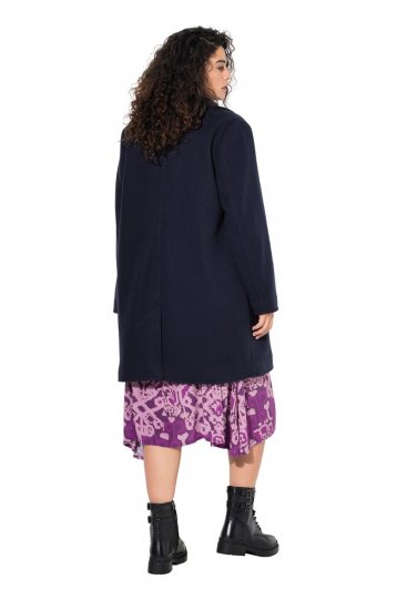 Ulla Popken 843058 Cappotto di lana Blu scuro - Cappotti - Cappotti taglie forti da donna