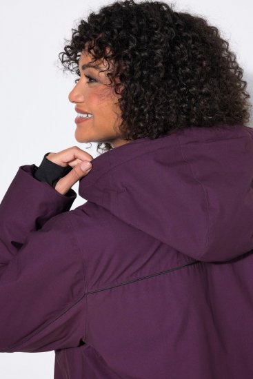 Ulla Popken 843105 Giacca tecnica HYPRAR impermeabile con motivo a onde Prugna - Giacche - Giacche taglie forti da donna