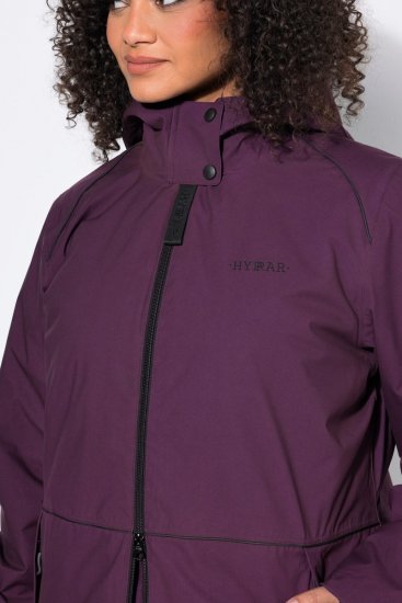 Ulla Popken 843105 Giacca tecnica HYPRAR impermeabile con motivo a onde Prugna - Giacche - Giacche taglie forti da donna